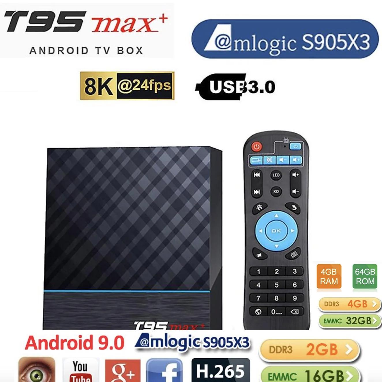 T95 MAX ÷ Amlogic S905X3 TV ڽ, ȵ̵ 9.0, 8K 100M , 2.4G 5G  ɼ, Mx3   콺 HDR  mecool km2 ÷